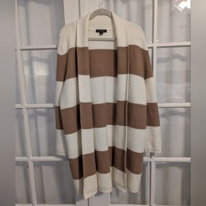 Ann Taylor Chunky Knit Stripe Long Cardigan